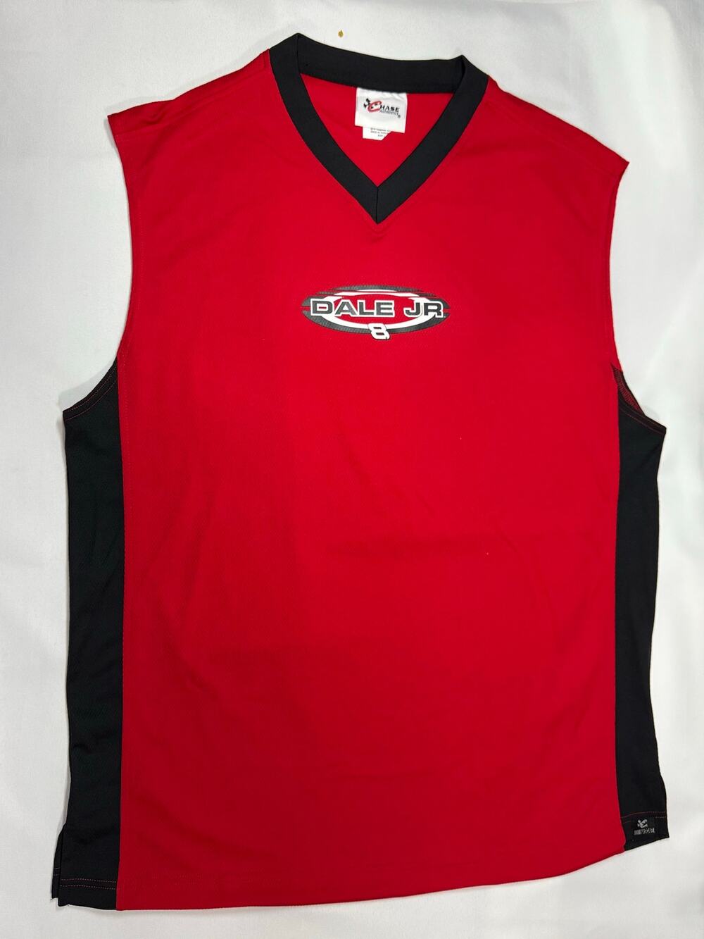 Chase Authentics Dale Earnhardt Junior 8 Sleeveless Red Black Shirt Size Large